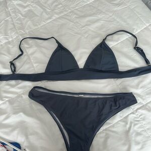 Women's Gray Calvin Klein Triangle Bikini Set